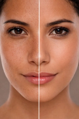 Smoother skin texture after dull skin treatment